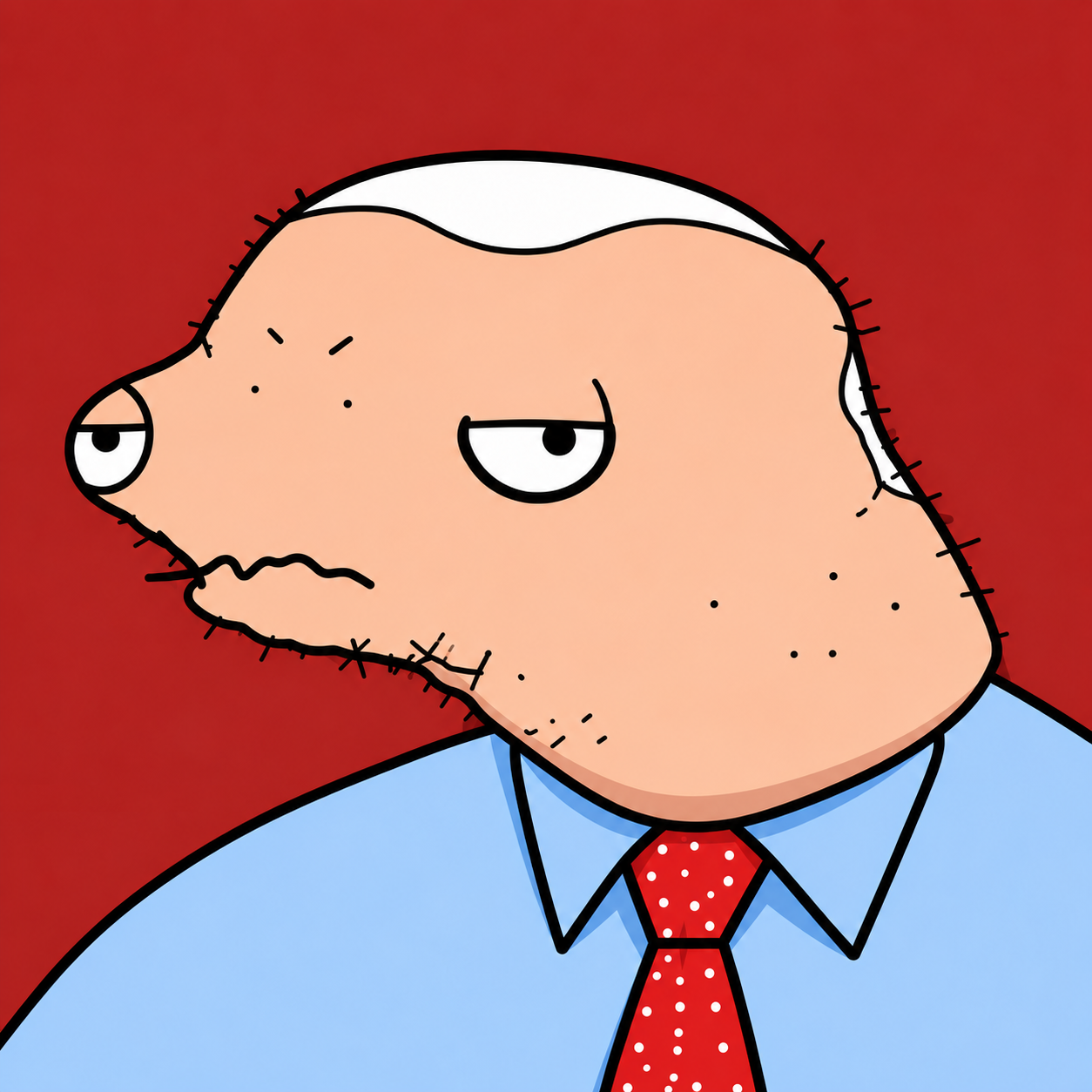 Jim Cramor wearing a red tie and a deeply unconvincing expression